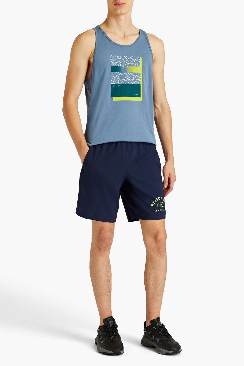 REEBOK Printed recycled jersey shorts