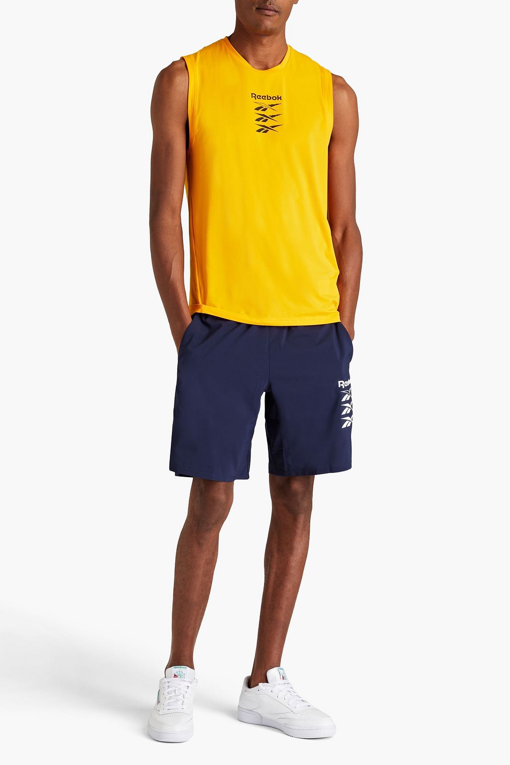 REEBOK Bedrucktes Tanktop aus Stretch-Jersey mit Mesh-Einsatz