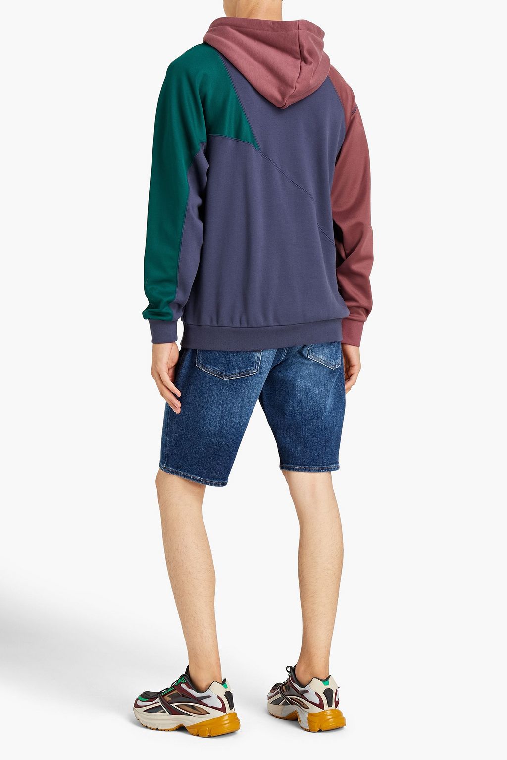 ADIDAS ORIGINALS Bedruckter Hoodie aus Baumwollfrottee in Colour-Block-Optik