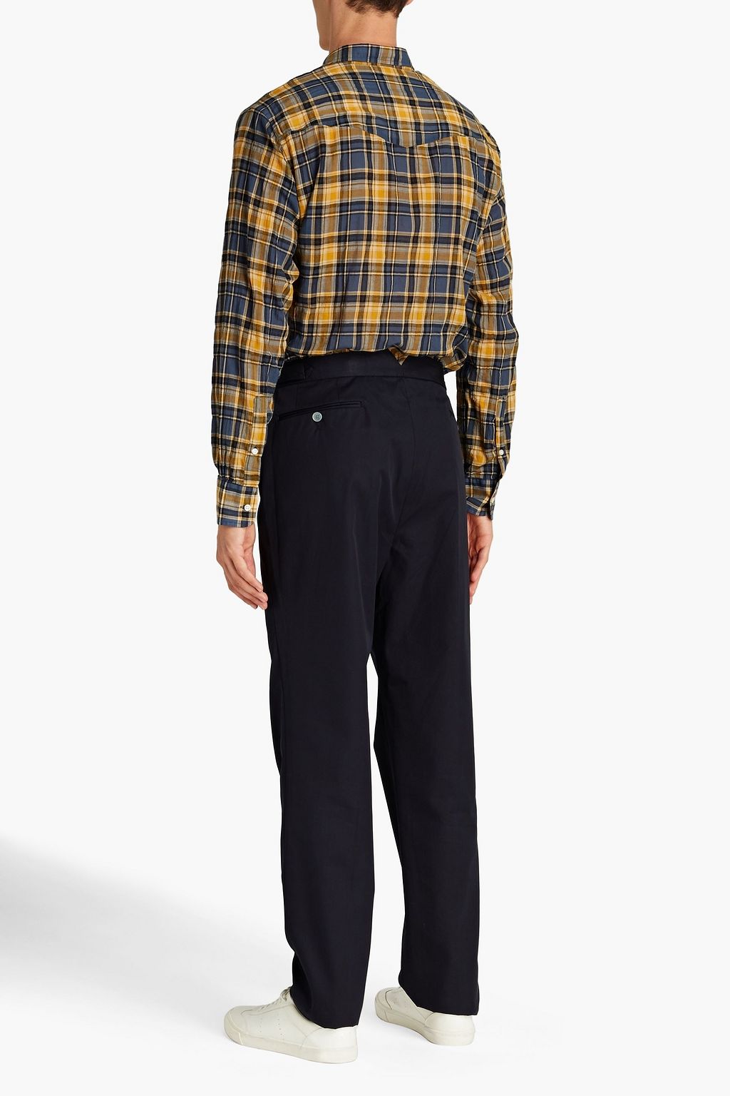 OFFICINE GÉNÉRALE Checked cotton-blend shirt