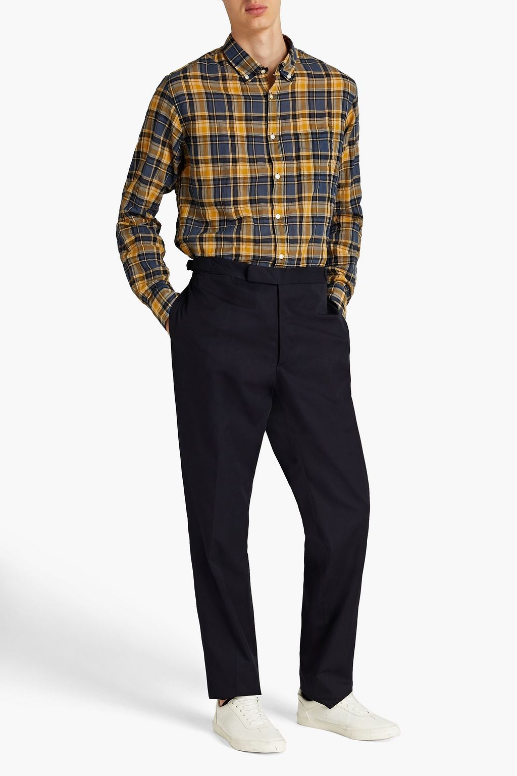 OFFICINE GÉNÉRALE Checked cotton-blend shirt
