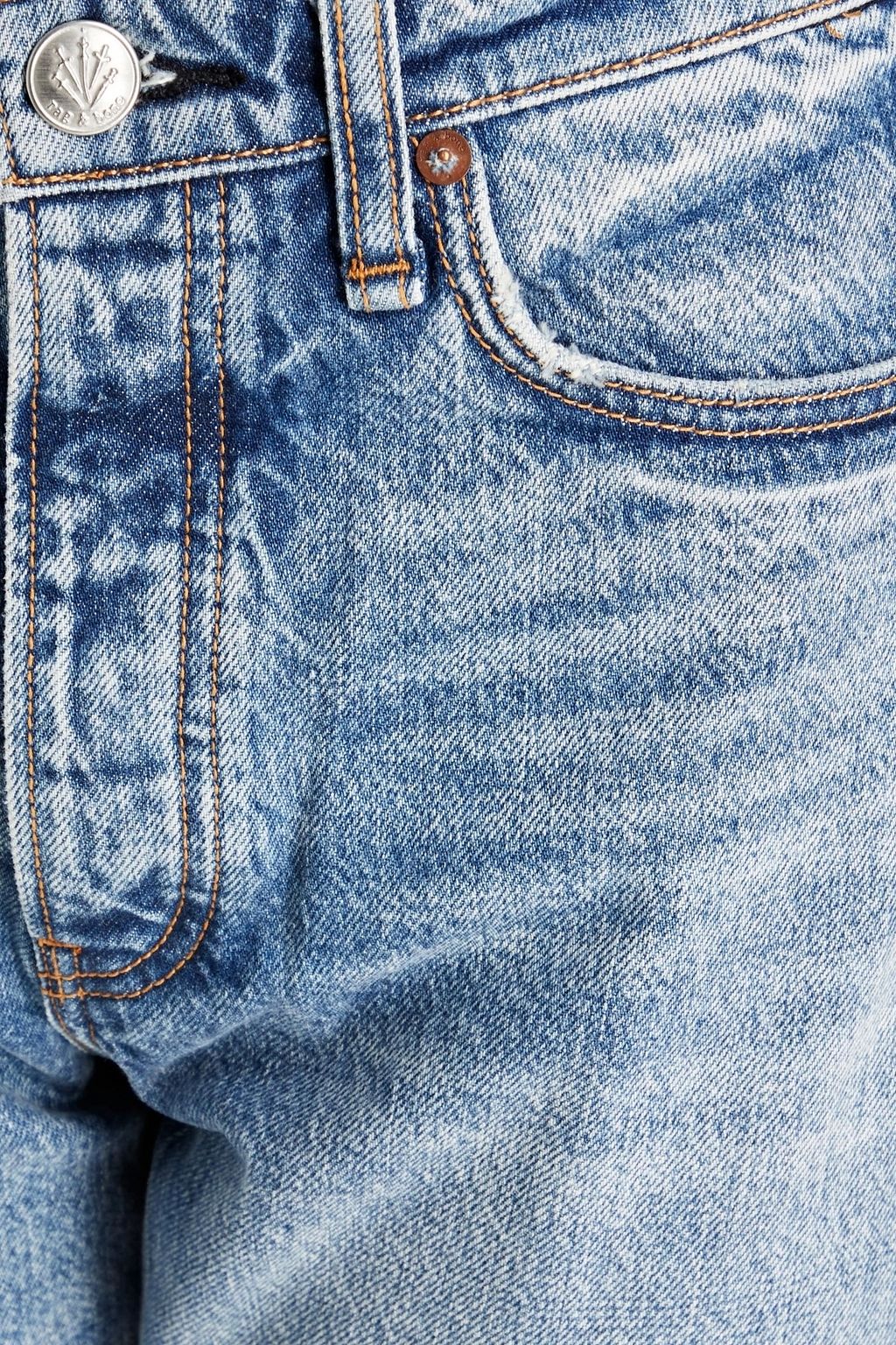 RAG & BONE Ryan 페이디드 하이라이즈 크롭 테이퍼드 진