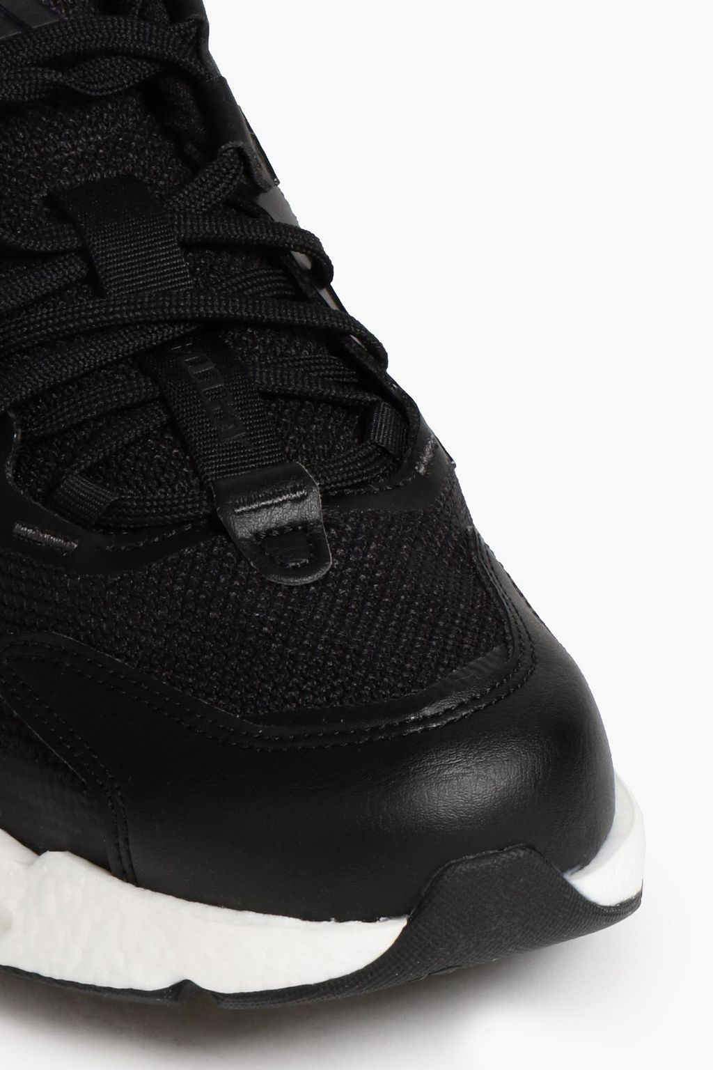 ADIDAS Faux leather-trimmed coated mesh sneakers