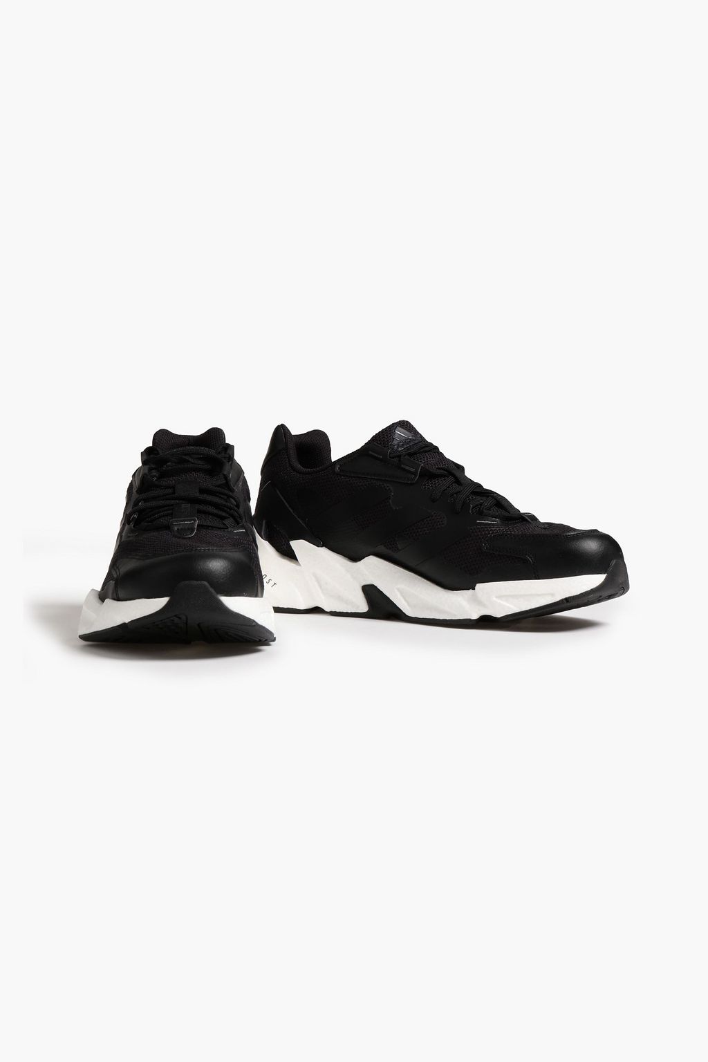 ADIDAS Faux leather-trimmed coated mesh sneakers