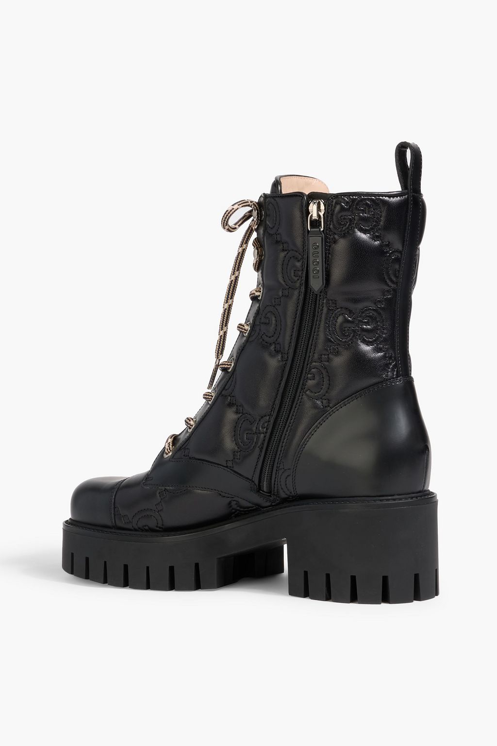 GUCCI レザー コンバットブーツ キルティング