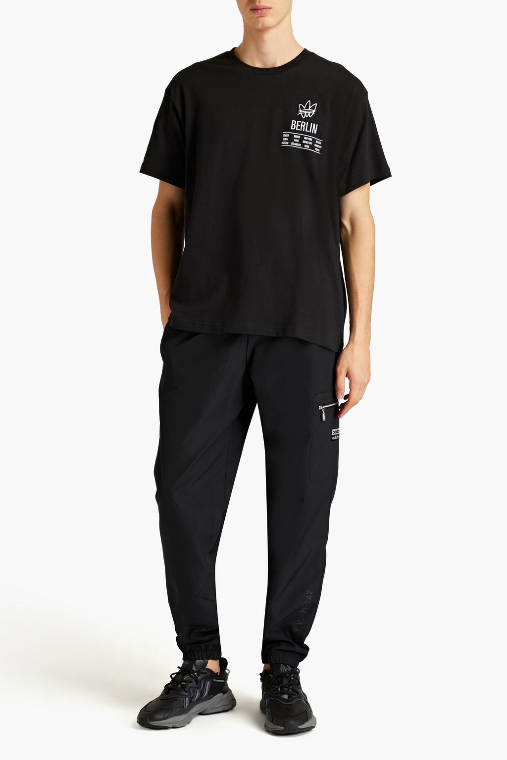 ADIDAS ORIGINALS Logo-embroidered cotton-jersey T-shirt