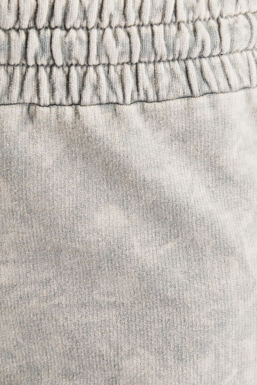 MONROW Cropped acid-wash cotton-blend fleece track pants