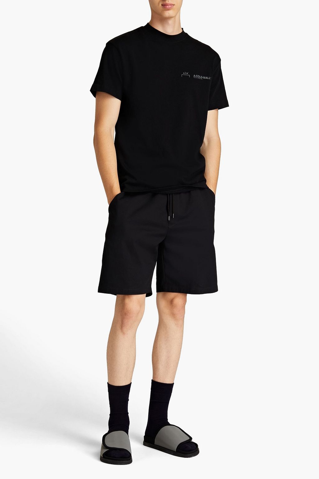 A-COLD-WALL* Logo-appliquéd printed cotton-jersey T-shirt