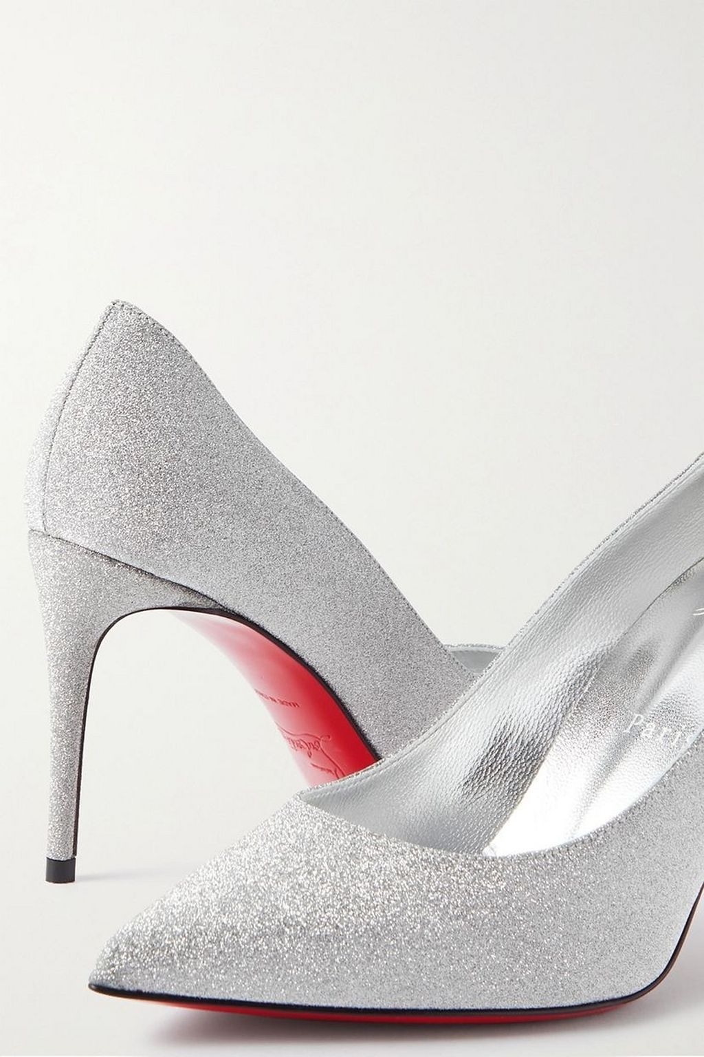 CHRISTIAN LOUBOUTIN Kate 85 glittered leather pumps