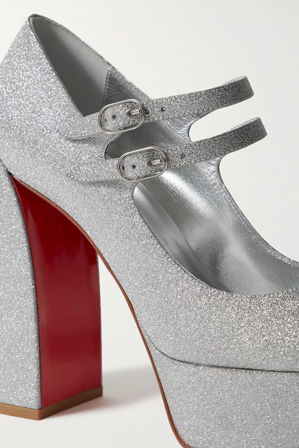 CHRISTIAN LOUBOUTIN Movida Jane 130 glittered leather platform pumps