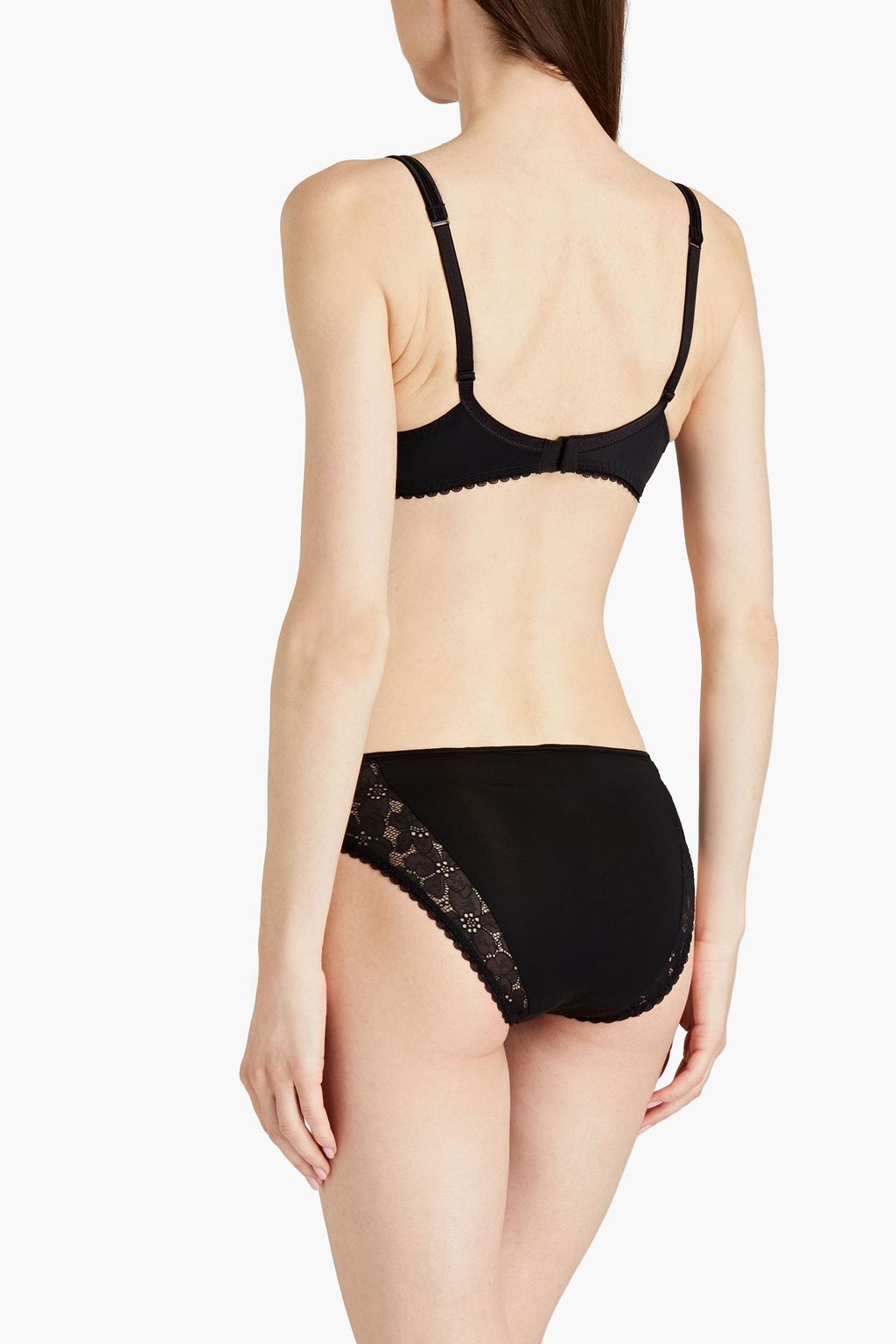 MAISON LEJABY June stretch-lace and jersey mid-rise briefs