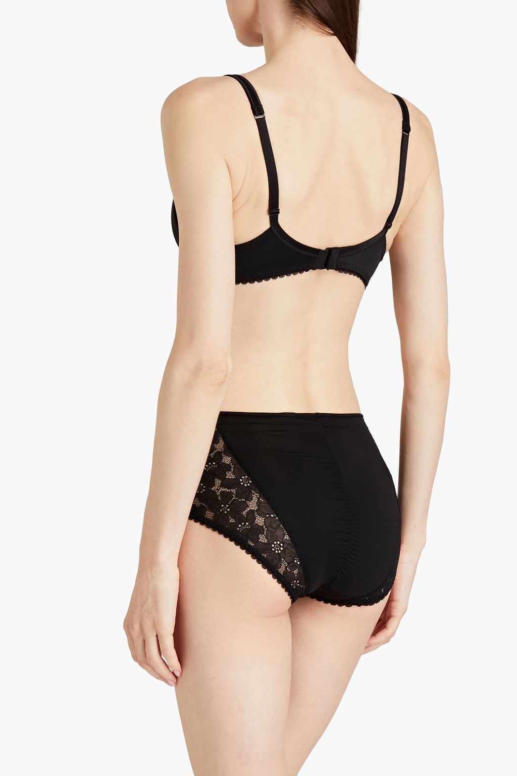 MAISON LEJABY June stretch-lace and jersey high-rise briefs