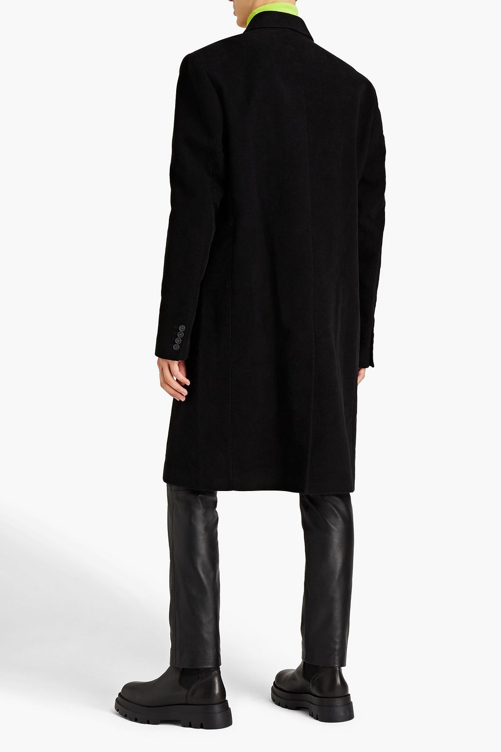 HELMUT LANG Silk-satin trimmed cotton-velvet coat