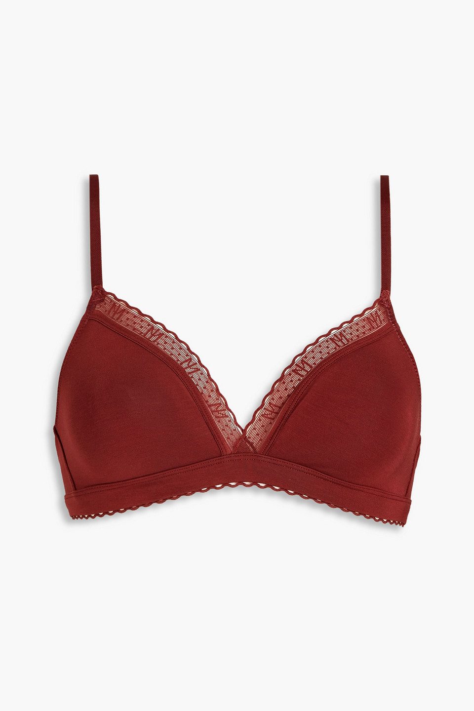 Maison Lejaby Tulle-trimmed stretch-Micro Modal soft-cup triangle bra