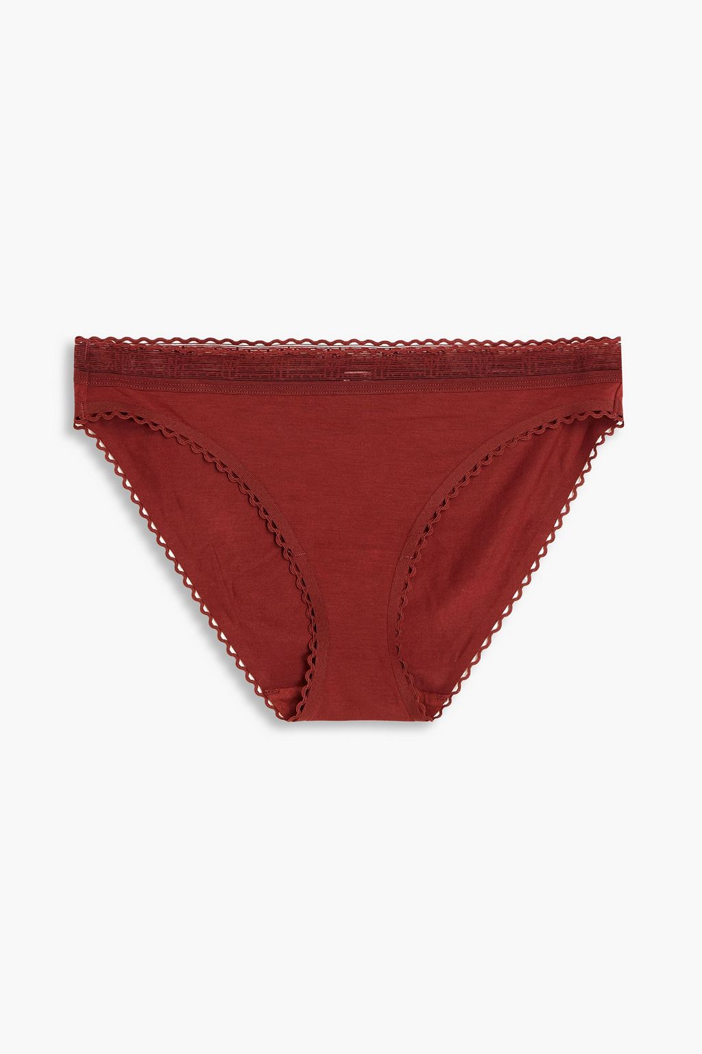 MAISON LEJABY Tulle-trimmed Micro Modal-blend low-rise briefs | THE OUTNET