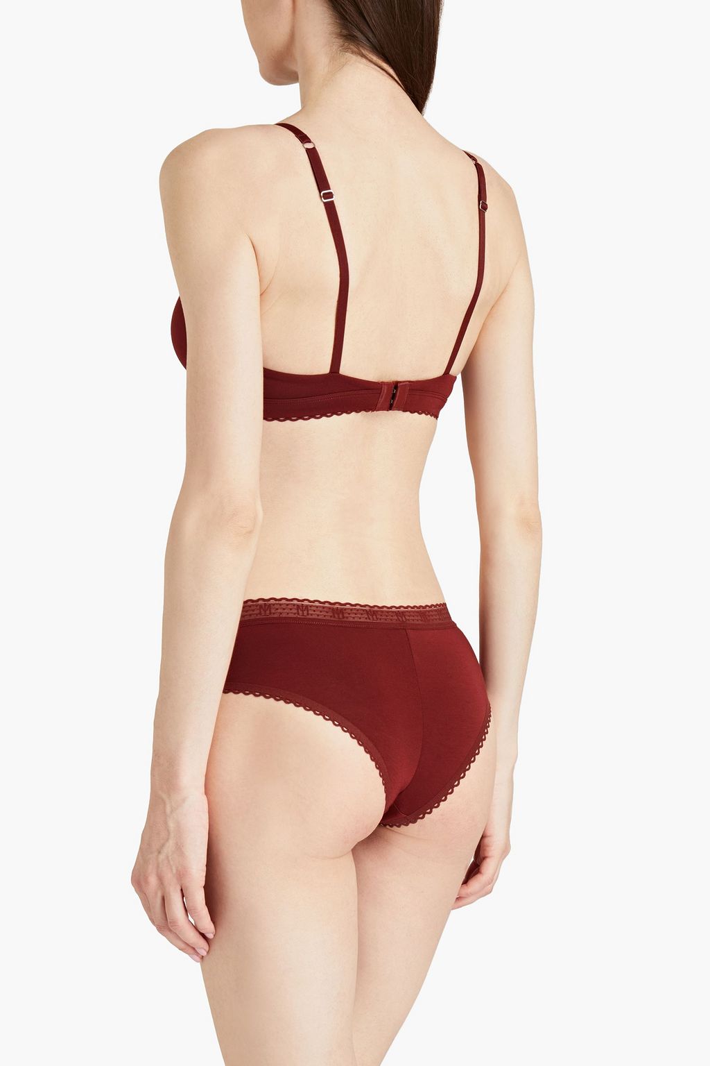 MAISON LEJABY Tulle-trimmed stretch-Micro Modal mid-rise briefs