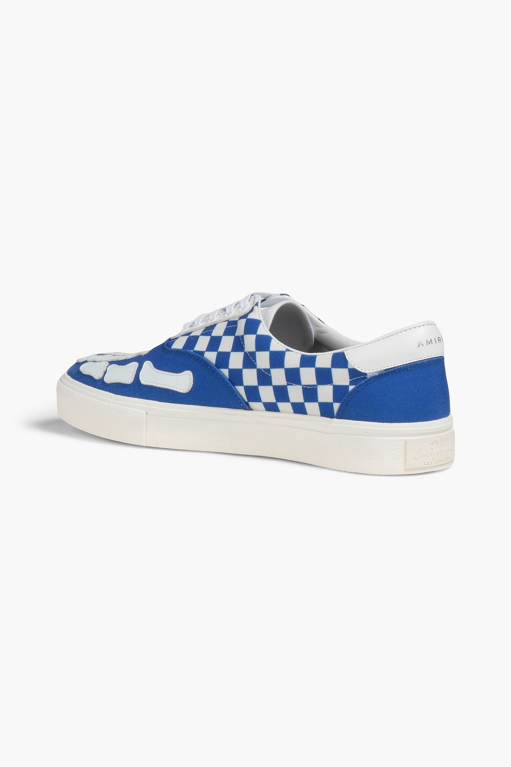 AMIRI Gingham leather-trimmed canvas sneakers