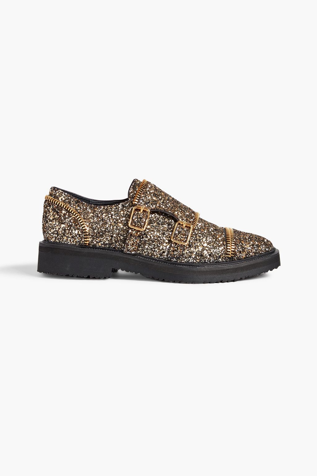 GIUSEPPE ZANOTTI Hilary zip-detailed glittered leather | Sale up to 70% off | THE OUTNET