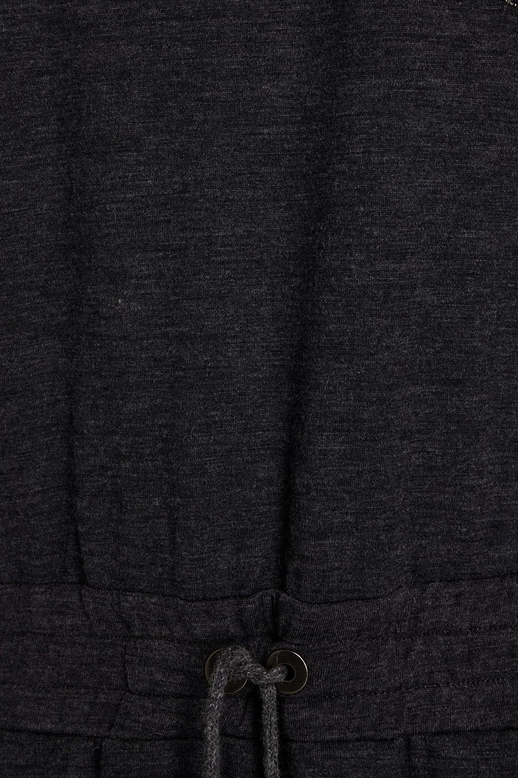 BRUNELLO CUCINELLI Asymmetric bead-embellished stretch-wool midi dress