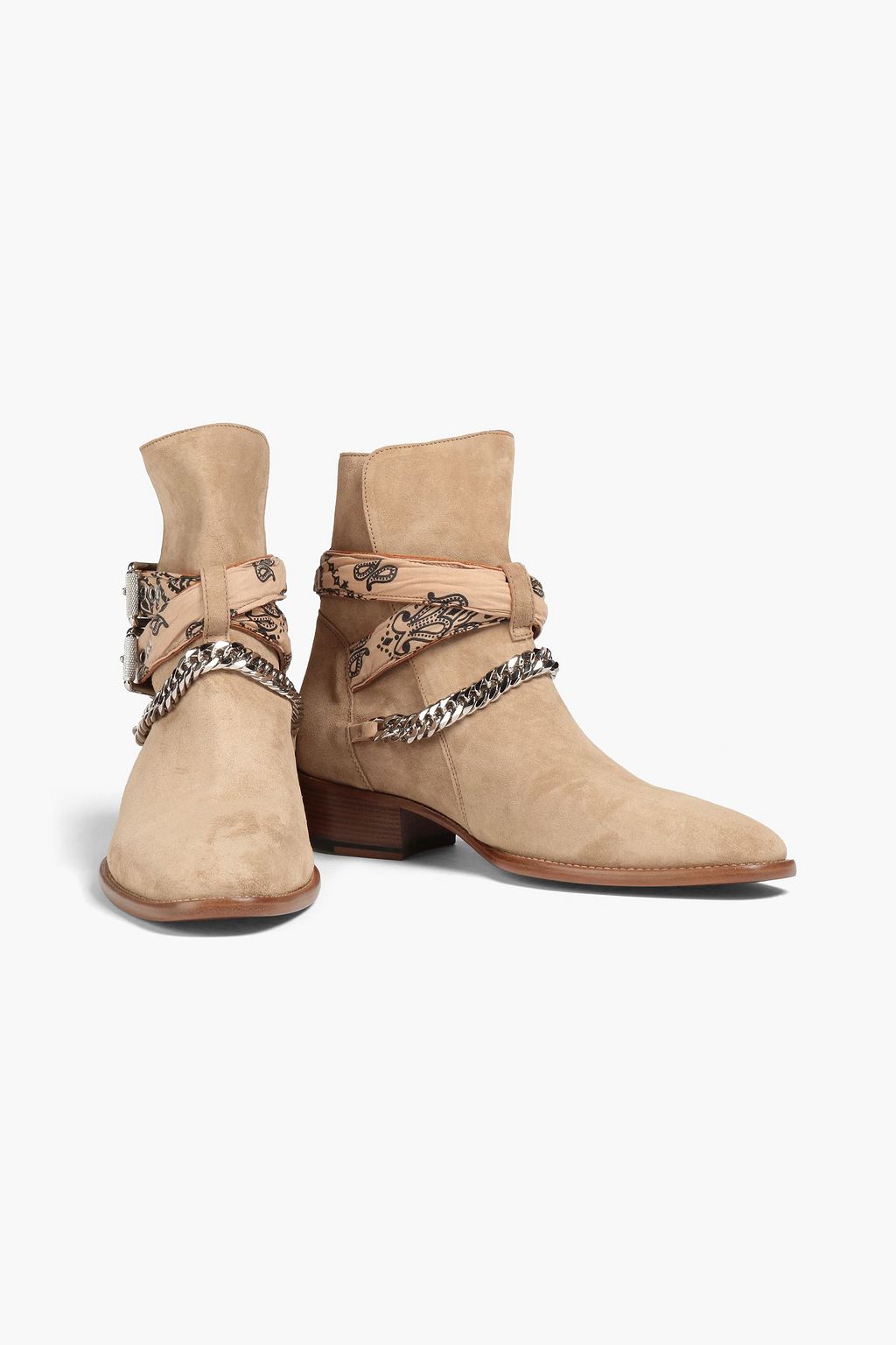 AMIRI Chain-trimmed suede ankle boots