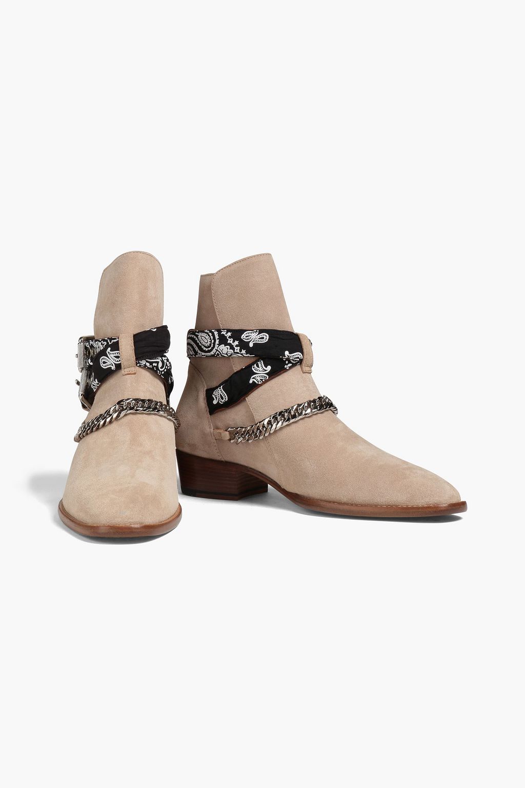 AMIRI Chain-trimmed suede ankle boots