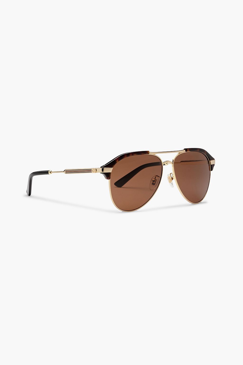 GUCCI Aviator-style tortoiseshell metal sunglasses