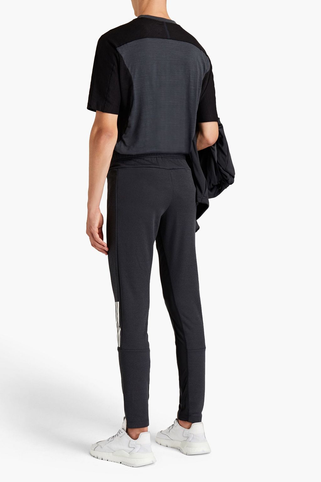 ADIDAS Mesh-paneled printed fleece track pants