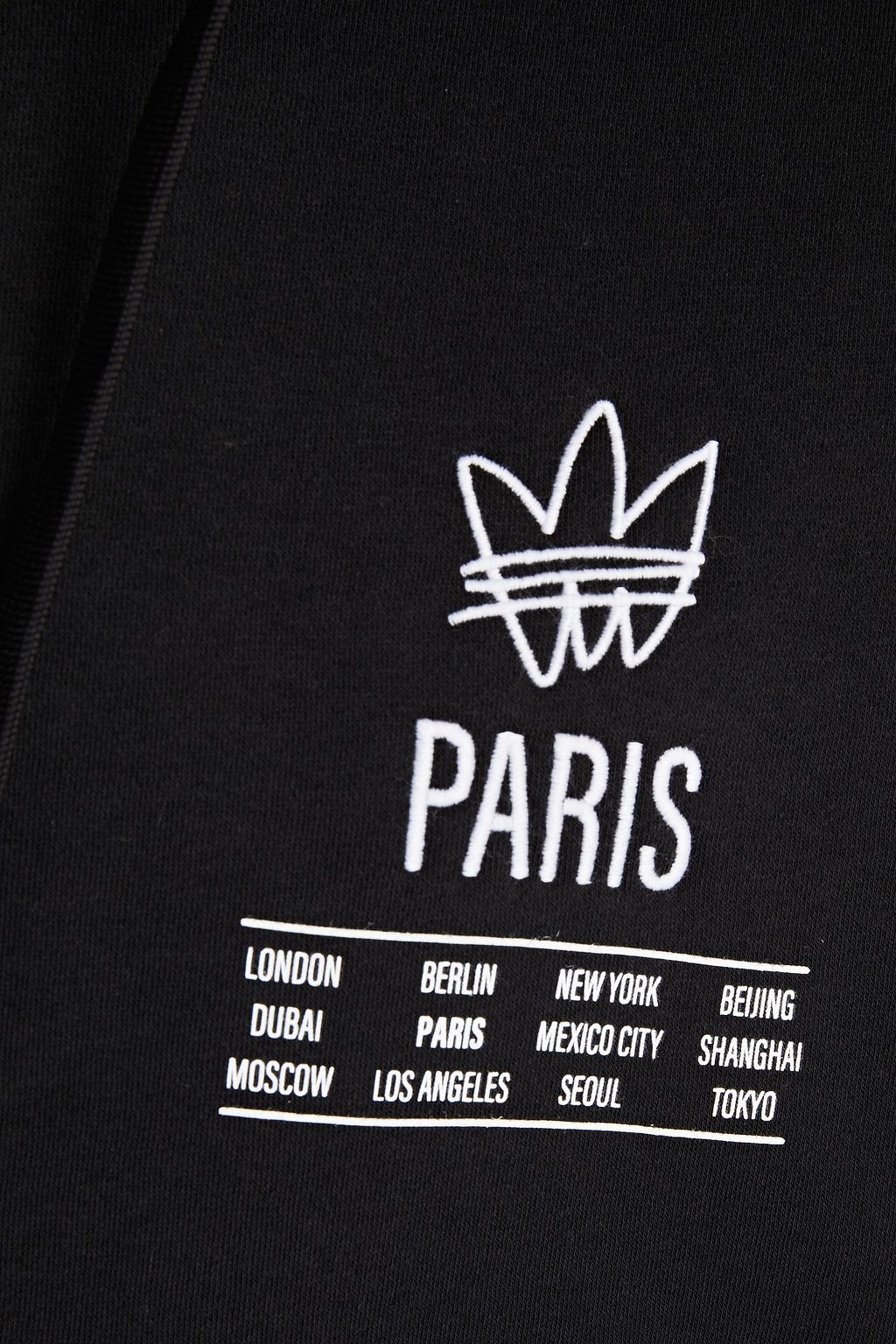 ADIDAS ORIGINALS Embroidered printed cotton-blend fleece hoodie
