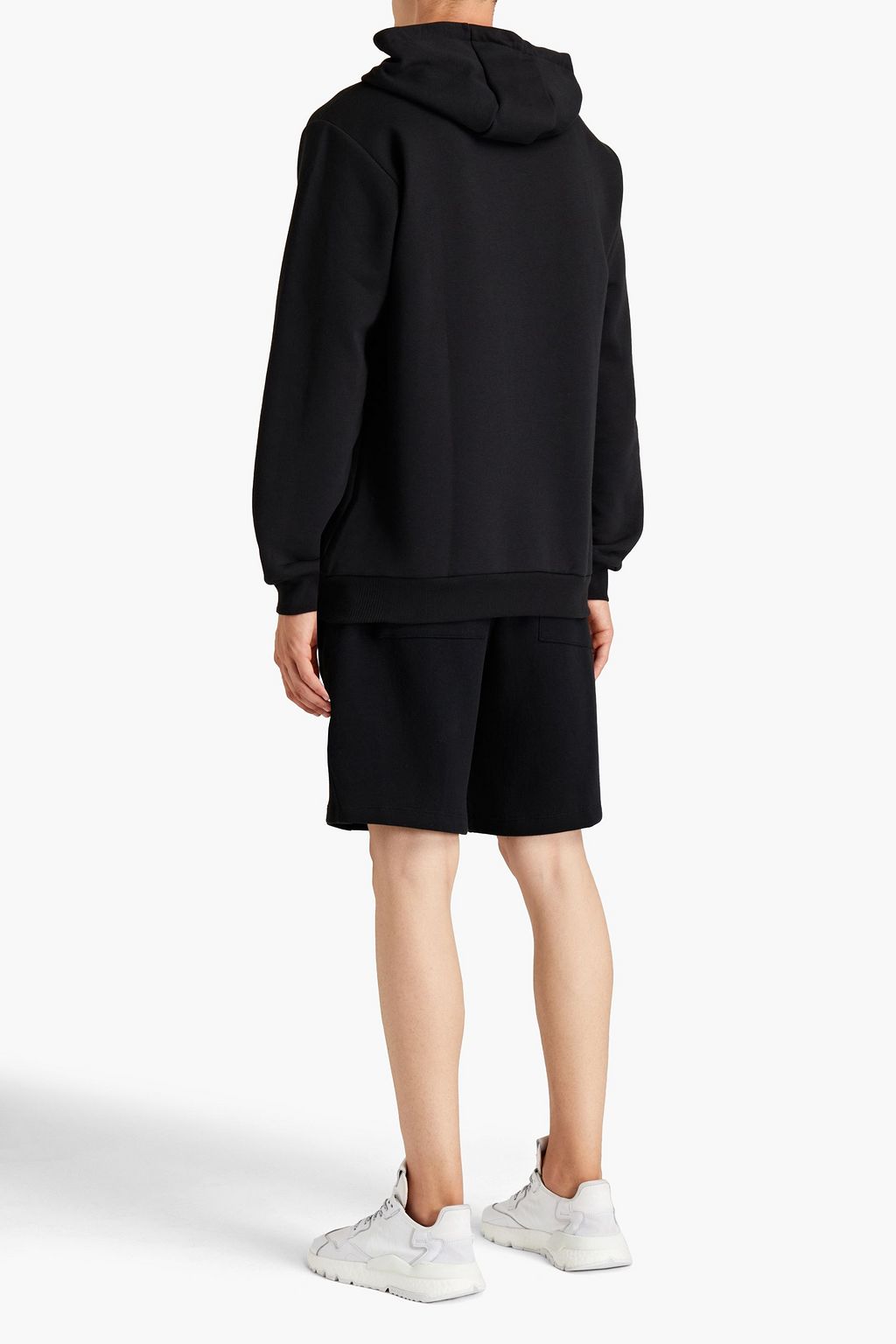ADIDAS ORIGINALS Embroidered printed cotton-blend fleece hoodie