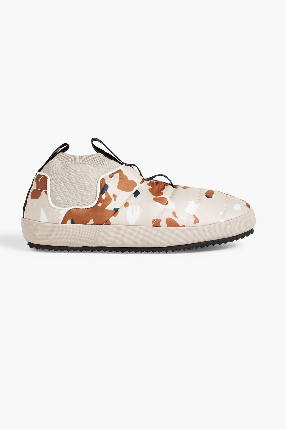 Holden Quilted Camouflage-print Shell And Stretch-knit Slippers In Ecru