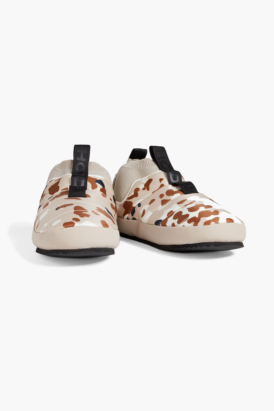 Holden Quilted Camouflage-print Shell And Stretch-knit Slippers In Ecru