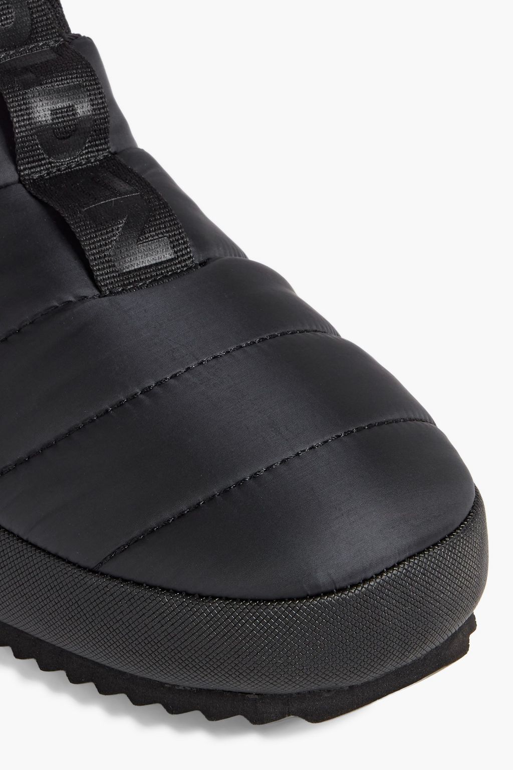 HOLDEN Quilted stretch-knit and shell slippers