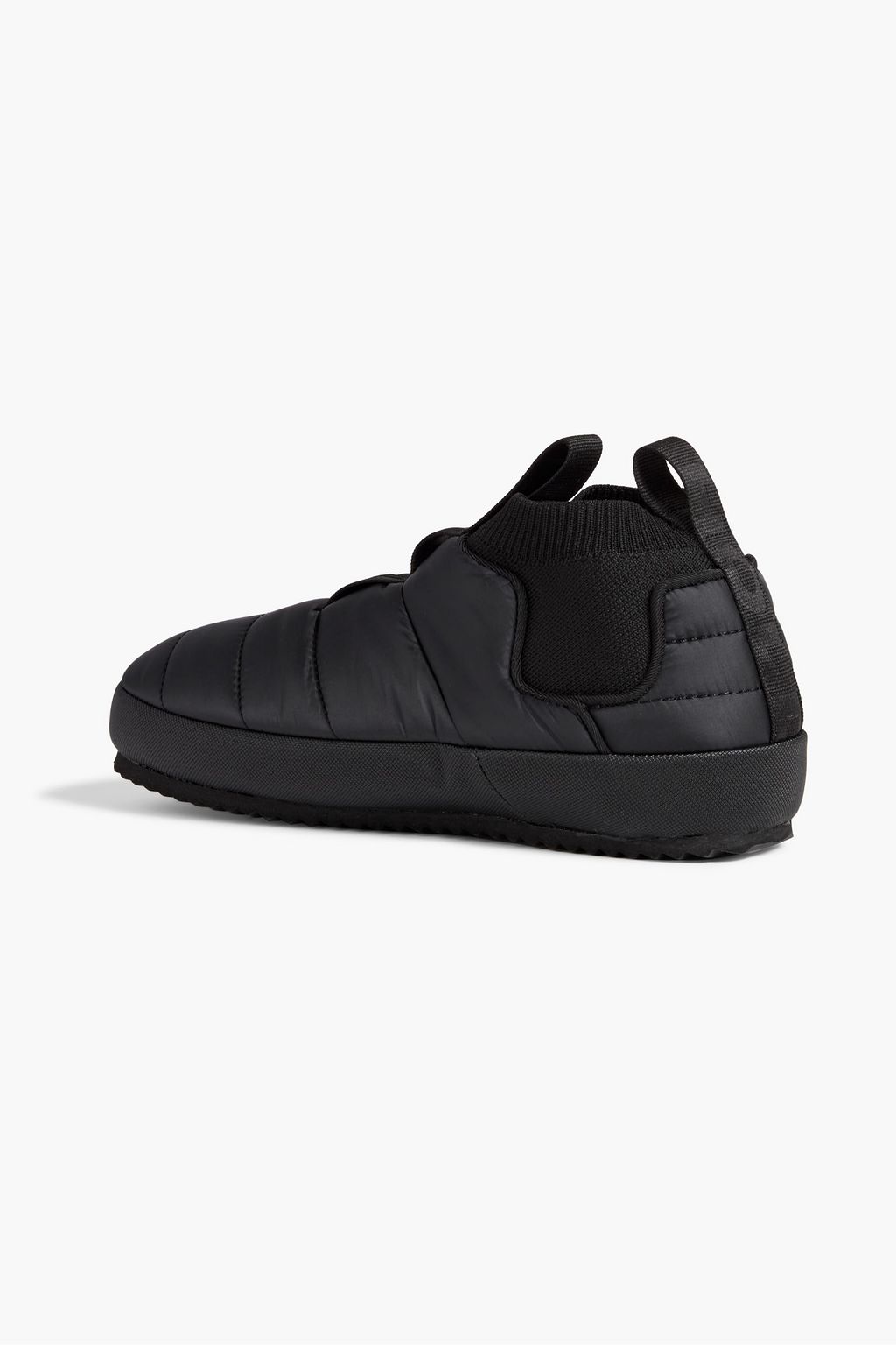 HOLDEN Quilted stretch-knit and shell slippers