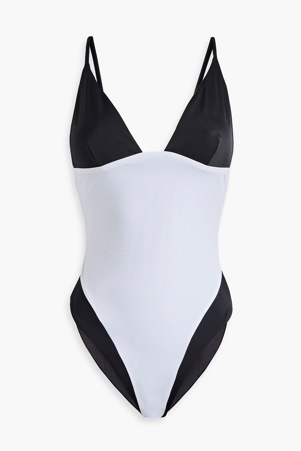 Onia Two-tone Swimsuit In Black