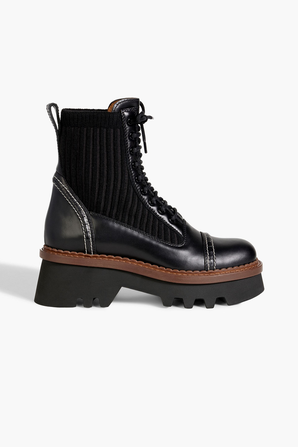 【送料 関税込】Chloe Owena leather lace-up boots Chloé | Owena black leather ankle boots | Savannahs