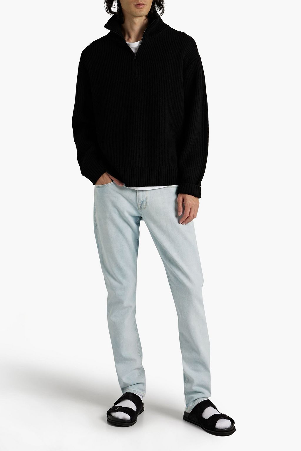 FRAME L'homme slim-fit distressed denim jeans