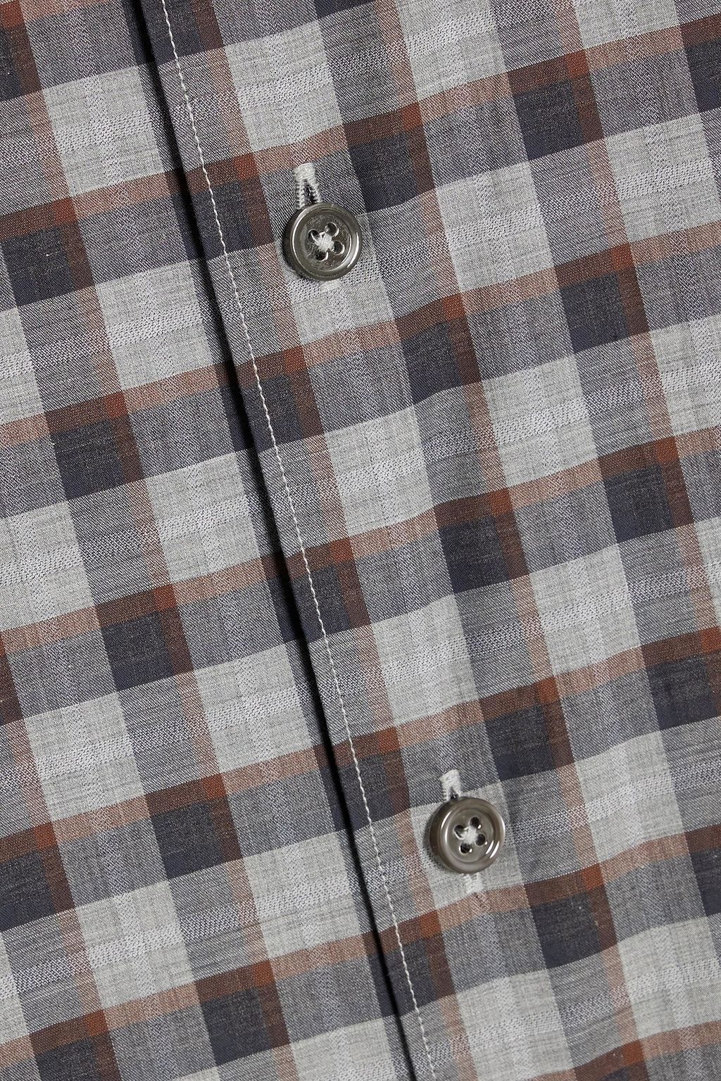 ZEGNA Checked cotton-poplin shirt