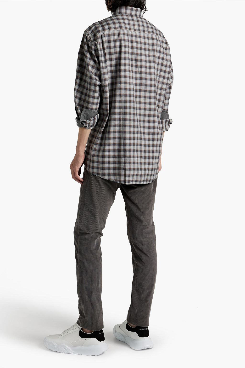 ZEGNA Checked cotton-poplin shirt