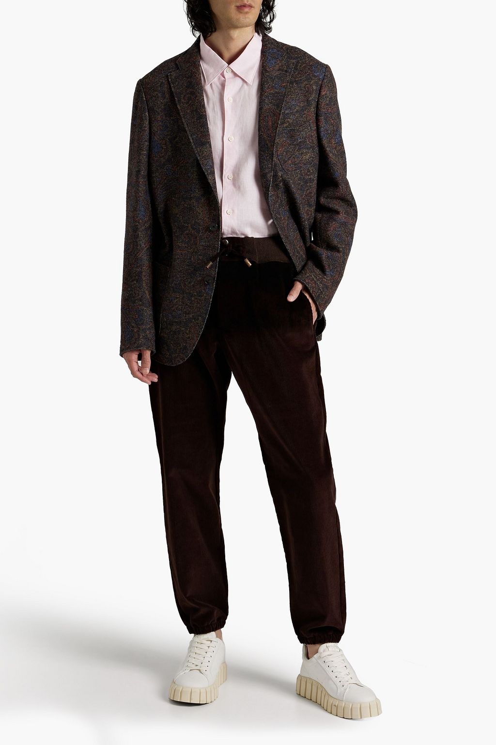 ETRO Cotton-blend corduroy drawstring pants