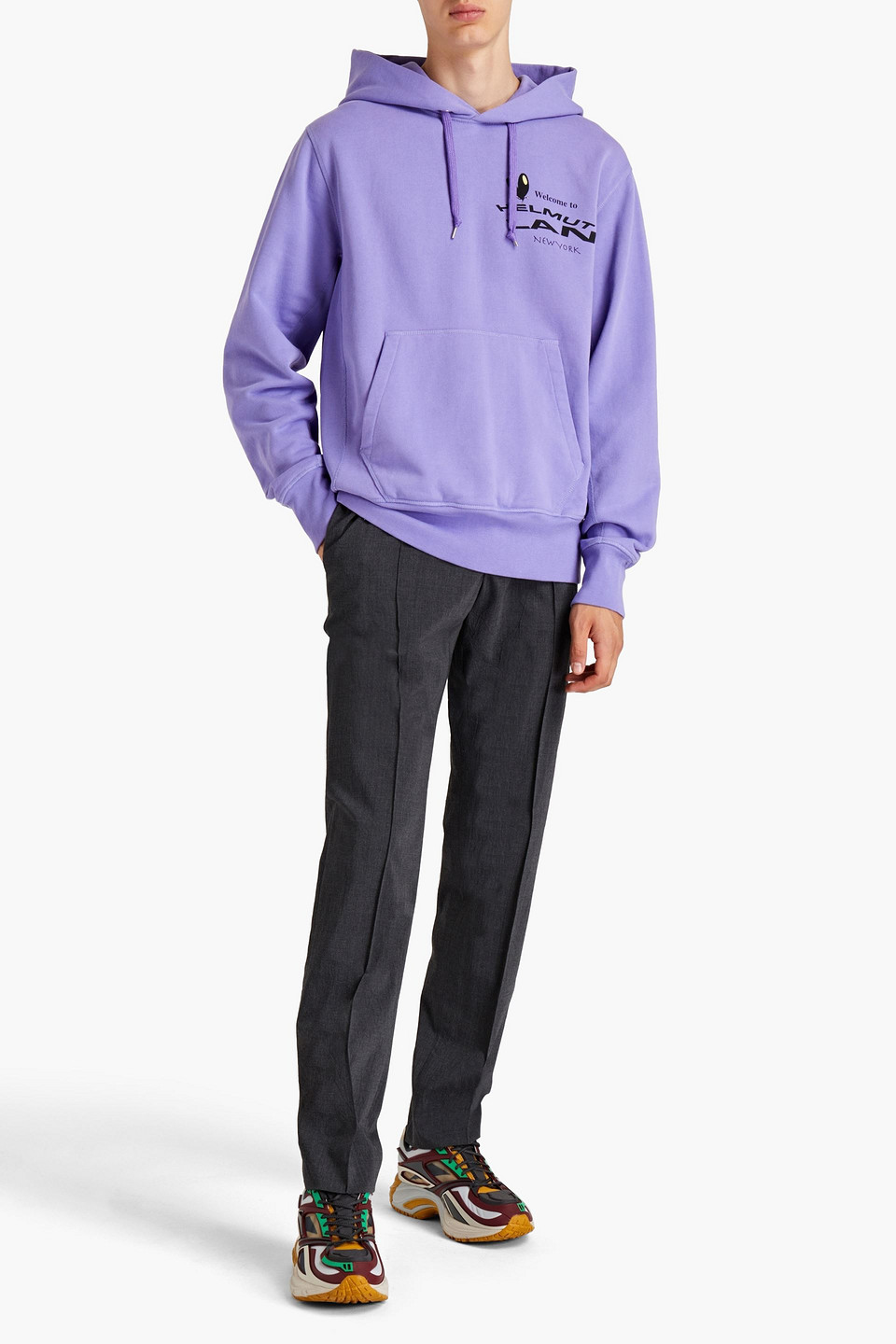 Helmut Lang Man Mélange Wool-blend Canvas Tapered Trousers