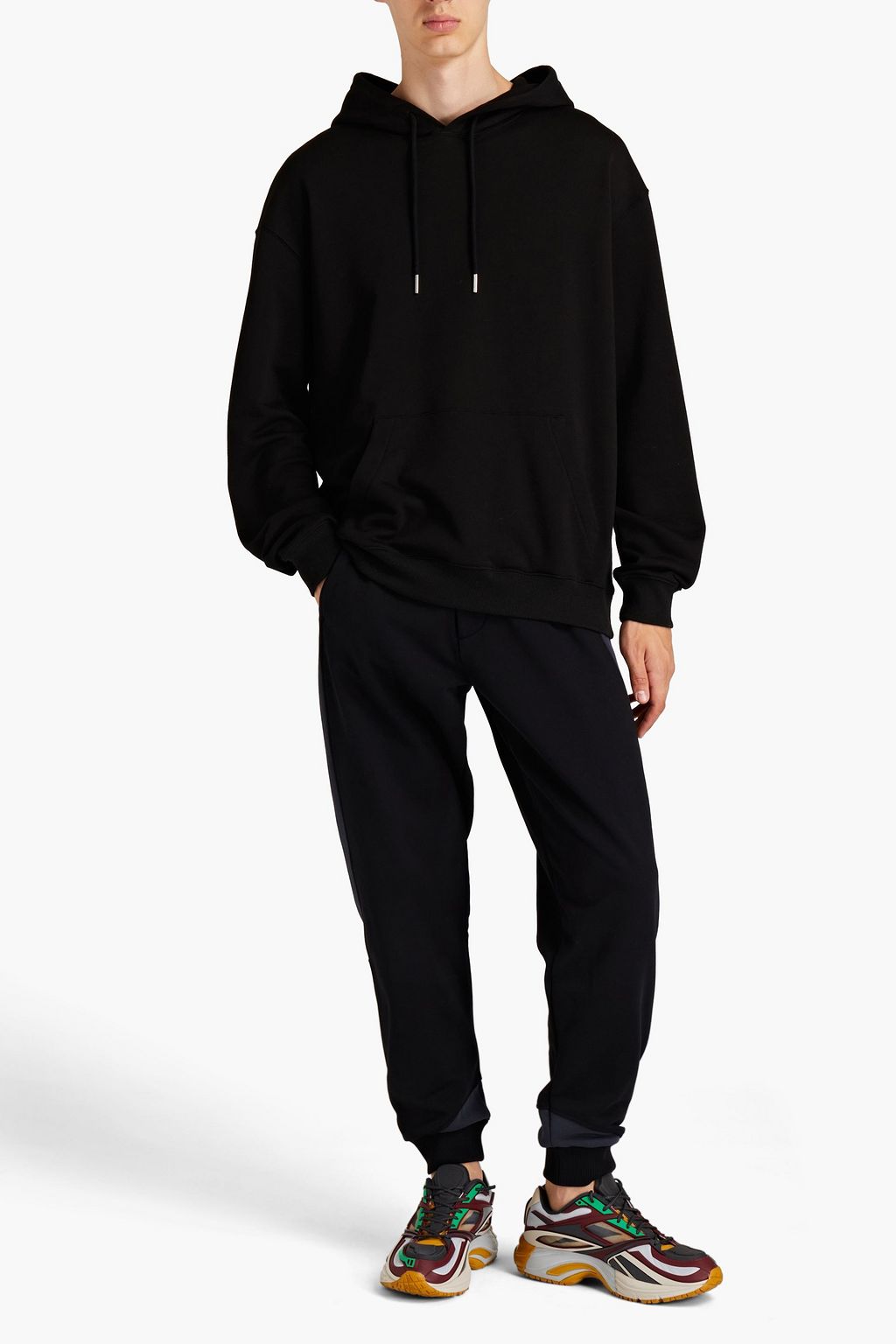 HELMUT LANG Logo-appliquéd French cotton-terry sweatpants