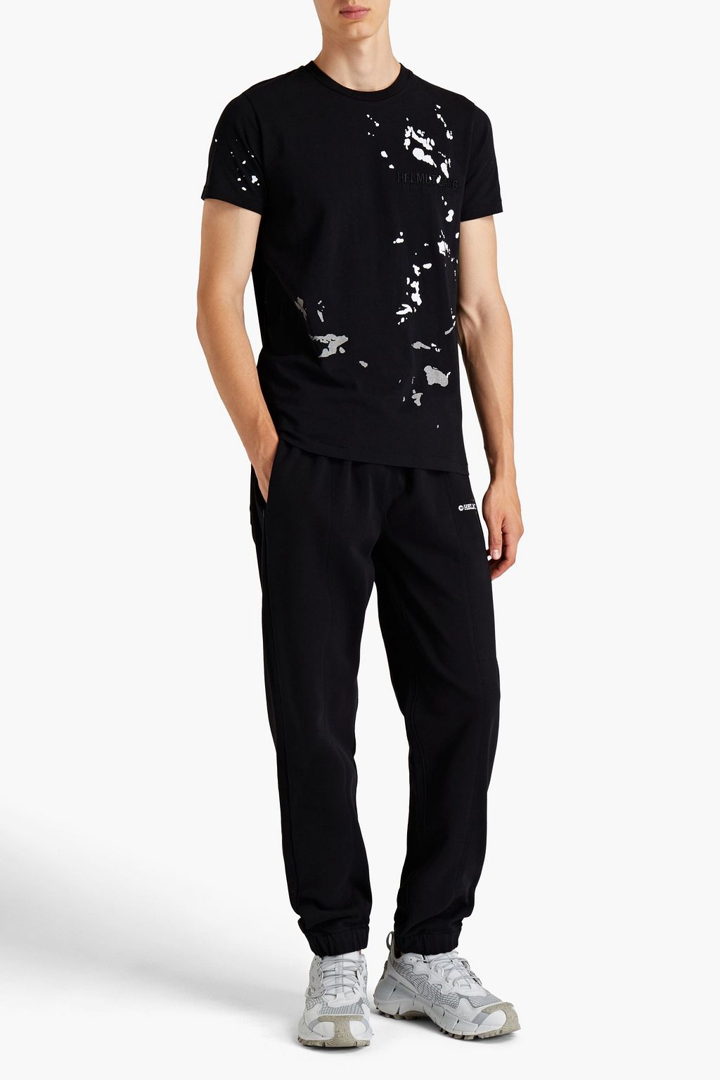HELMUT LANG Logo-embroidered French cotton-terry sweatpants