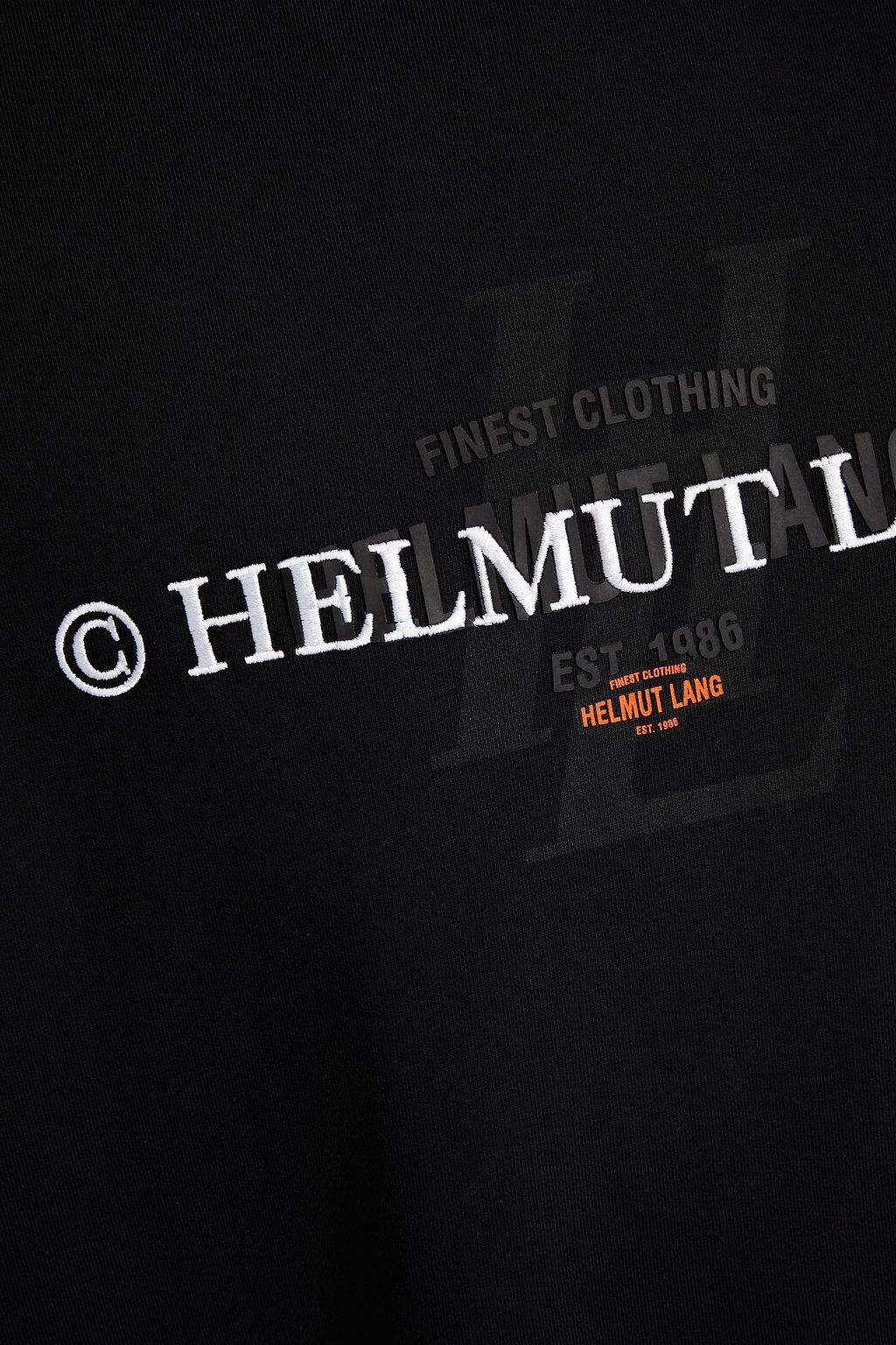 HELMUT LANG Logo-embroidered printed French cotton-terry sweatshirt