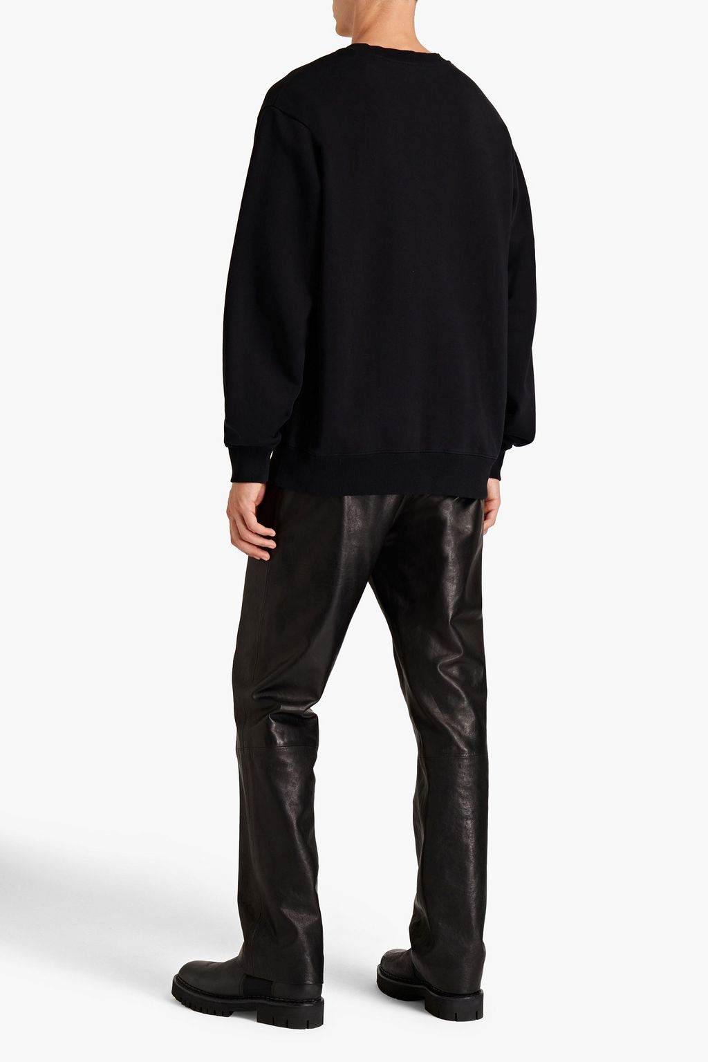 HELMUT LANG Logo-embroidered printed French cotton-terry sweatshirt