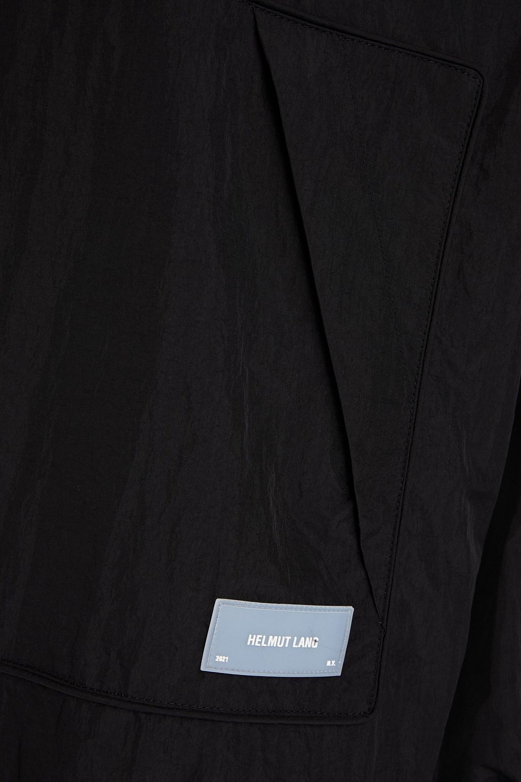 HELMUT LANG Mesh-trimmed crinkled shell hooded jacket