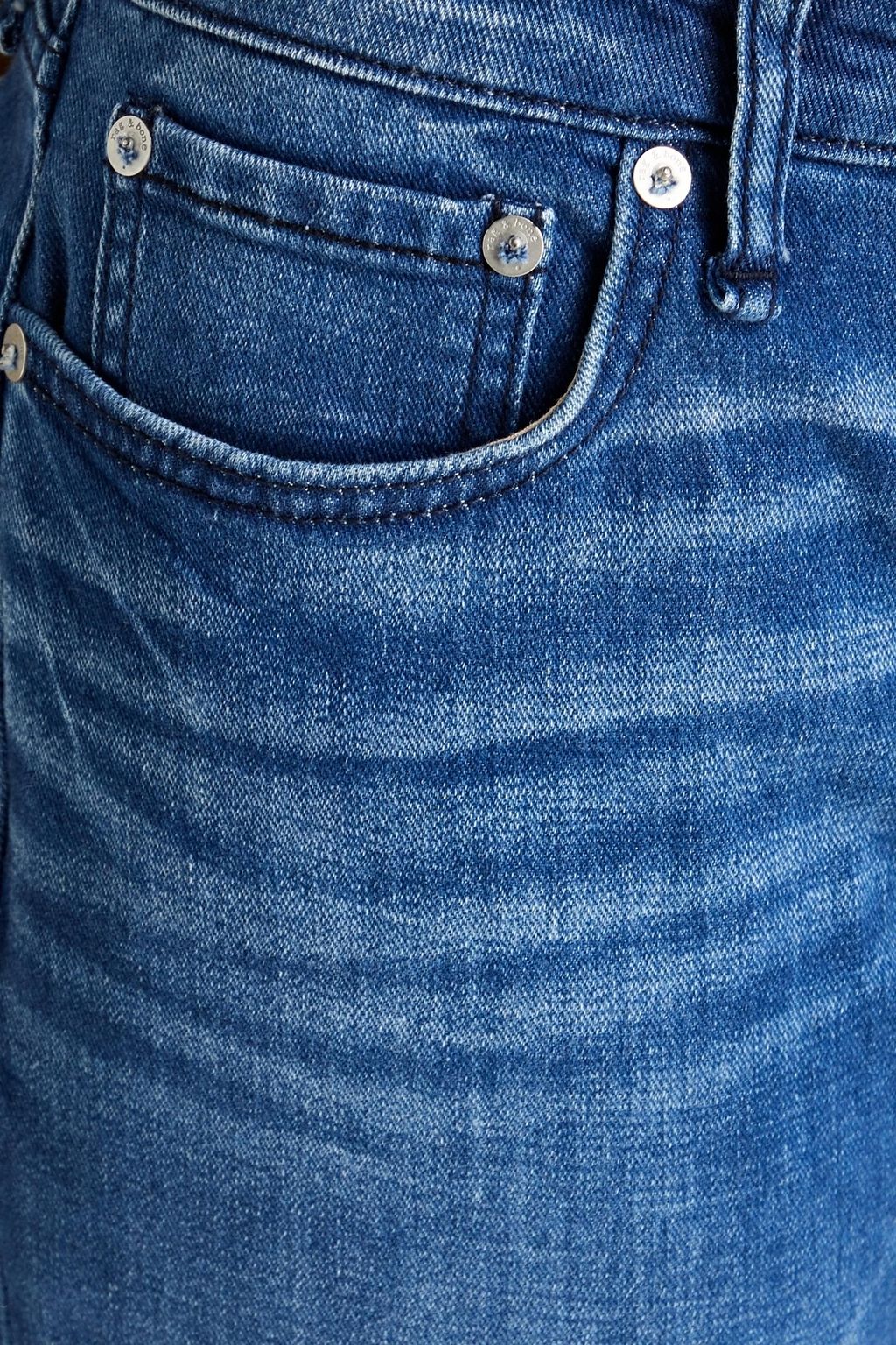RAG & BONE 페이디드 미드라이즈 슬림 레그 진