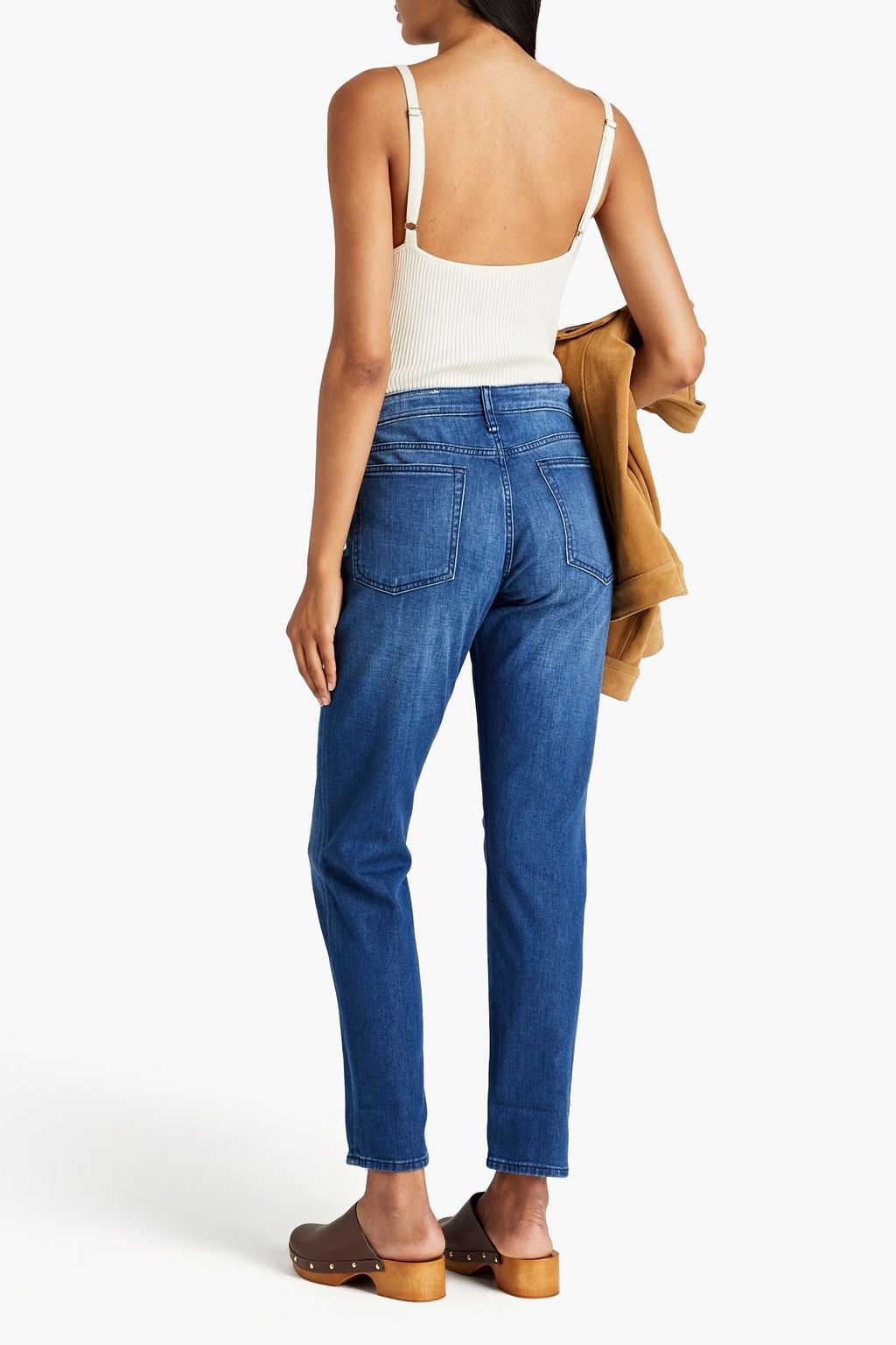 RAG & BONE 페이디드 미드라이즈 슬림 레그 진