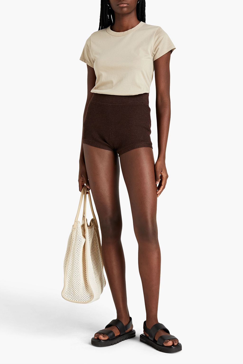 RAG & BONE شورت ’سيلا’ من مزيج الصوف بتصميم مضلّع