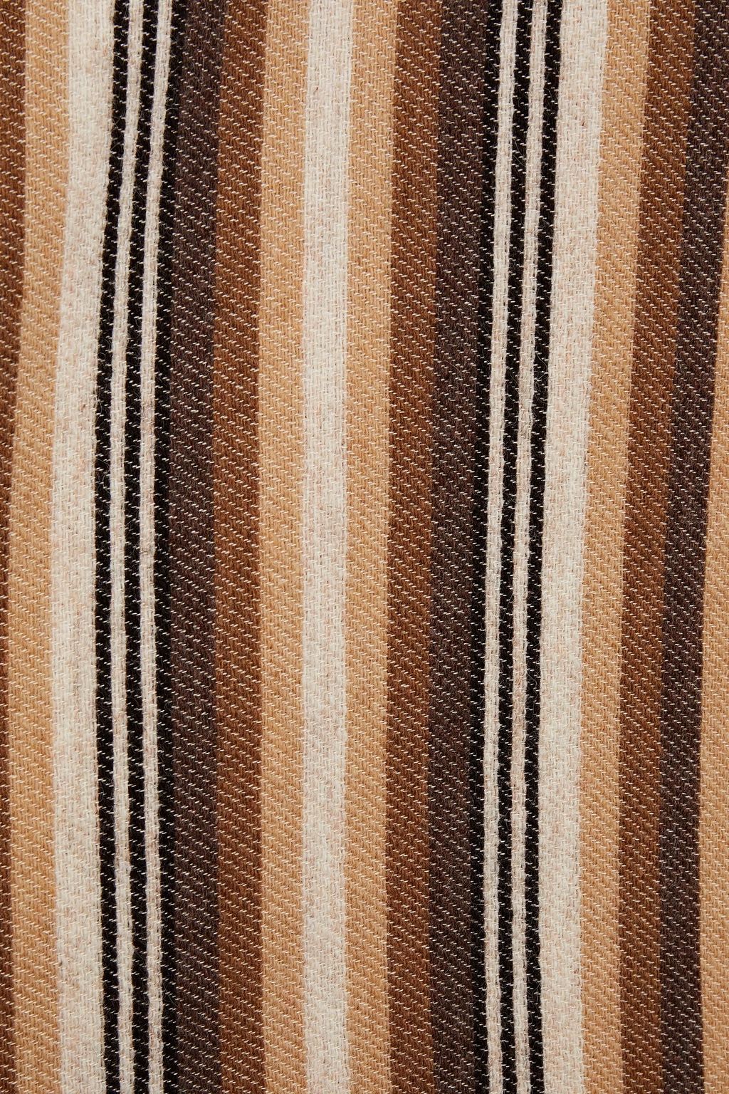 NILI LOTAN Brita fringed striped wool-blend poncho