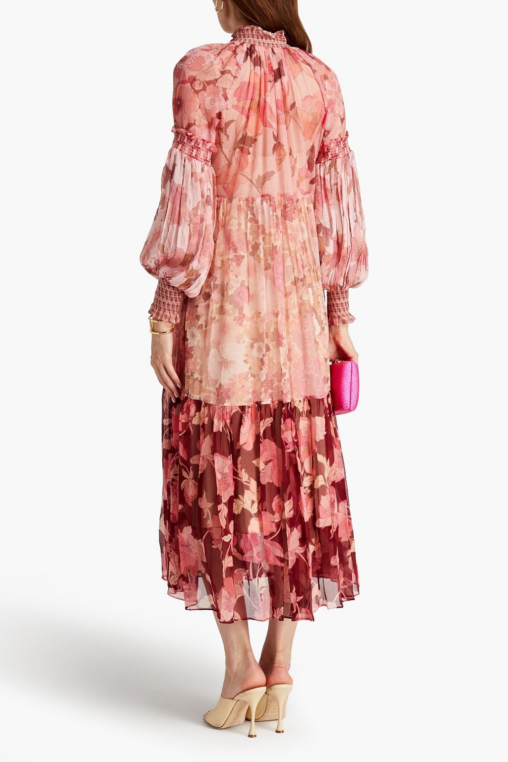 ZIMMERMANN Floral-print silk-crepon midi dress